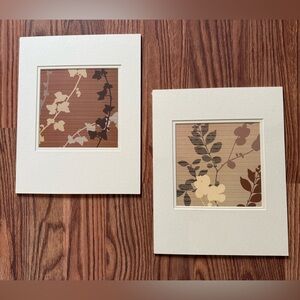 New Pair of Matted Modern Floral Prints